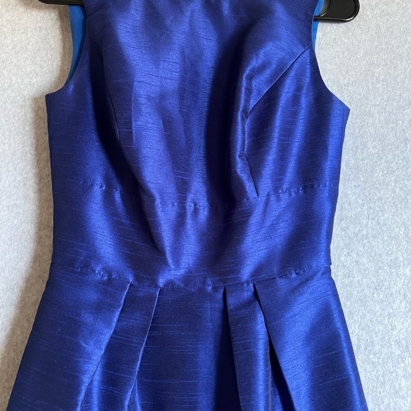 Alfred Sung Dress Womens 6 Royal Blue Sleeveless Bow Back Cocktail Party - Picture 2 of 13